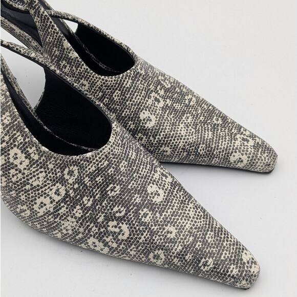 Jeffrey Campbell Creativity Slingback Pump Black/White Lizard Size US9.5 EU41 - Picture 9 of 13